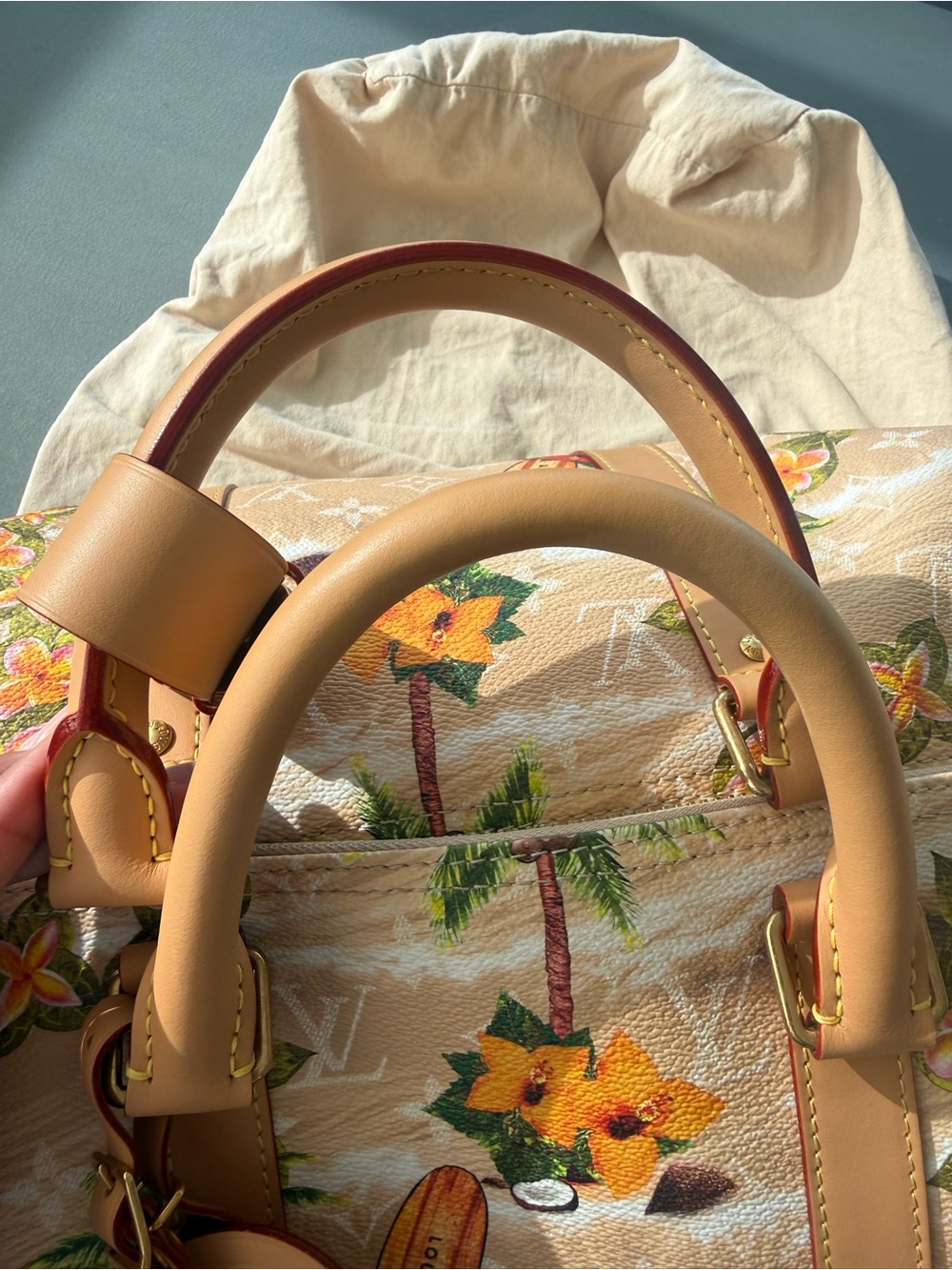 Louis Vuitton Beige Tropical Surf Keepall. Pharrell Williams collab - Picture 7 of 10